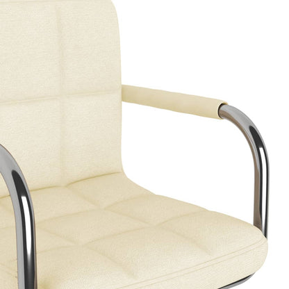 vidaXL Esszimmerstuhl Drehbar Creme Stoff