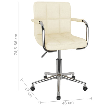vidaXL Esszimmerstuhl Drehbar Creme Stoff