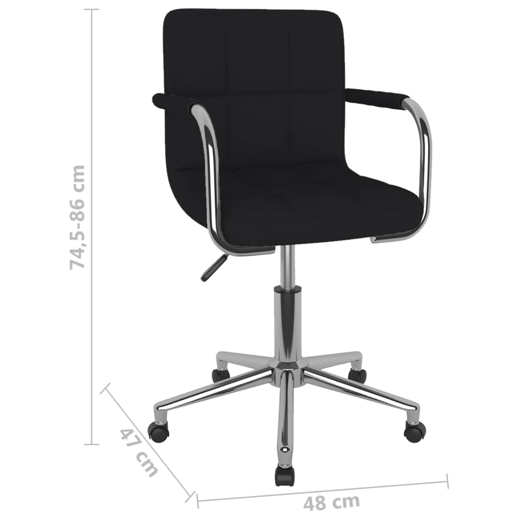vidaXL Esszimmerstuhl Drehbar Schwarz Stoff