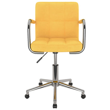 vidaXL Chaise de salle à manger pivotante jaune moutarde en tissu