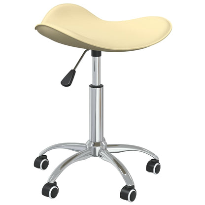 vidaXL Chaise de salle à manger pivotante crème en similicuir