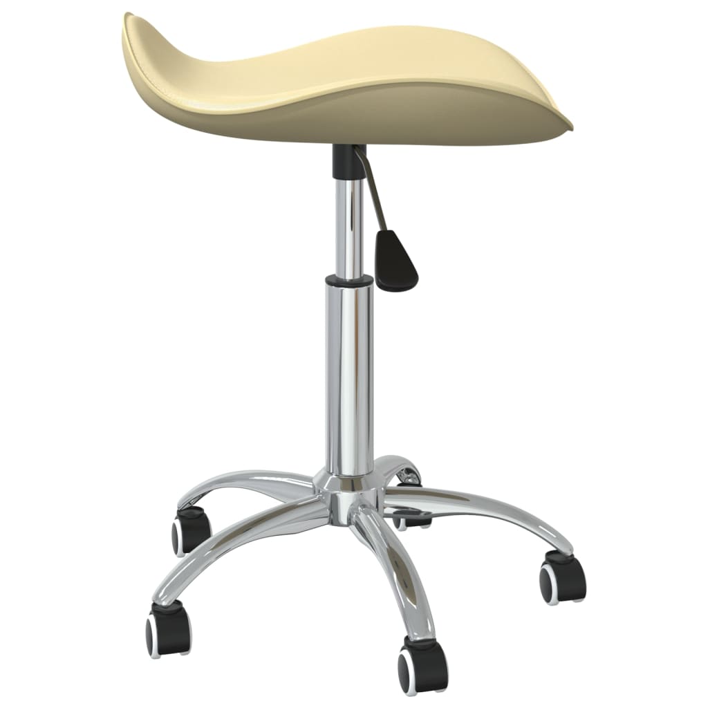 vidaXL Chaise de salle à manger pivotante crème en similicuir