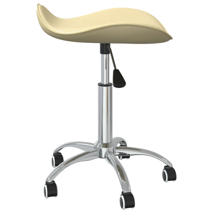vidaXL Chaise de salle à manger pivotante crème en similicuir