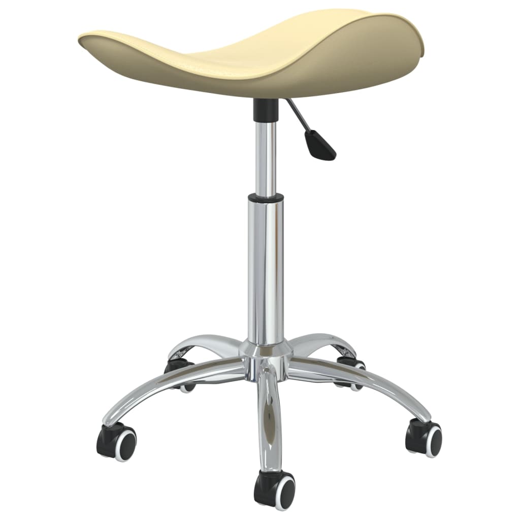 vidaXL Chaise de salle à manger pivotante crème en similicuir