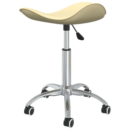 vidaXL Chaise de salle à manger pivotante crème en similicuir