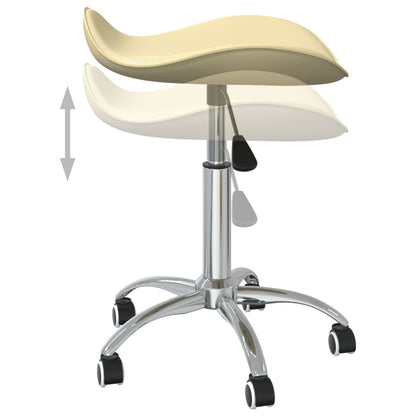 vidaXL Chaise de salle à manger pivotante crème en similicuir