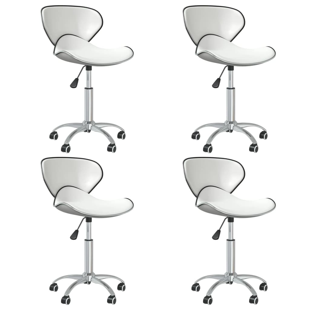 vidaXL Chaises de salle à manger 4 pcs Similicuir blanc pivotantes