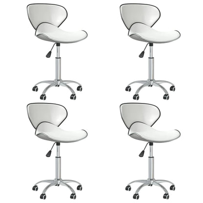 vidaXL Chaises de salle à manger 4 pcs Similicuir blanc pivotantes