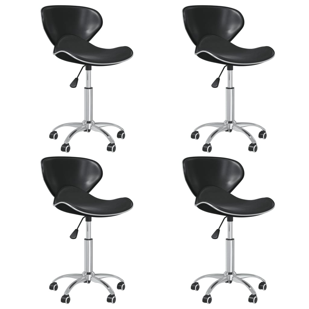 vidaXL Chaises de salle à manger pivotantes 4 pcs Similicuir Noir