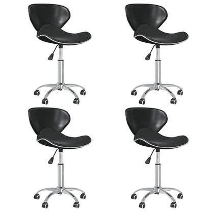 vidaXL Chaises de salle à manger pivotantes 4 pcs Similicuir Noir