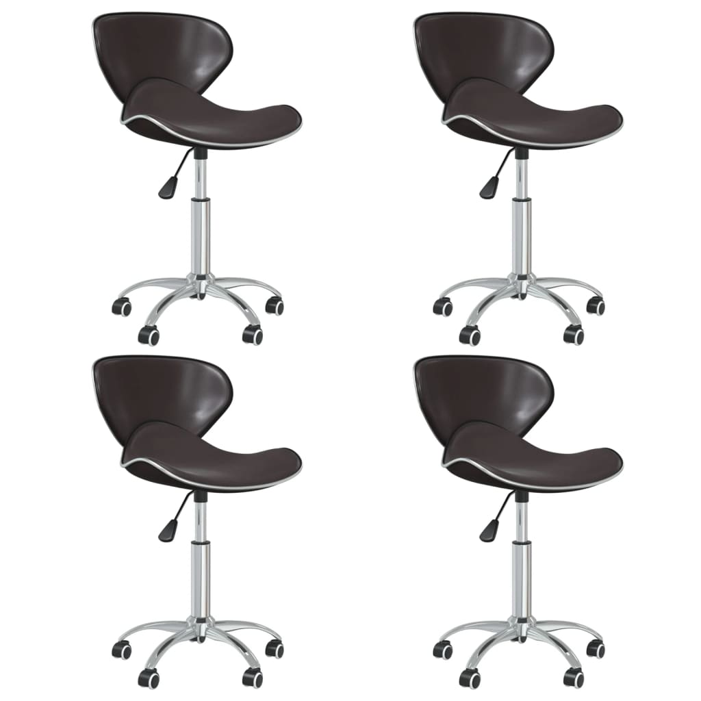 vidaXL Chaises de salle à manger 4 pcs Similicuir marron pivotantes