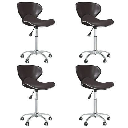 vidaXL Chaises de salle à manger 4 pcs Similicuir marron pivotantes