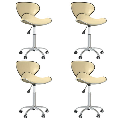 vidaXL Chaises de salle à manger 4 pcs Similicuir crème pivotantes
