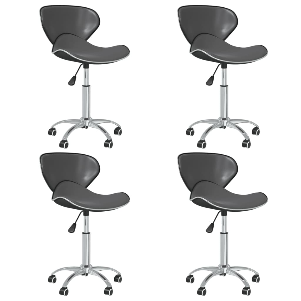 vidaXL Chaises de salle à manger pivotantes 4 pcs Gris Similicuir