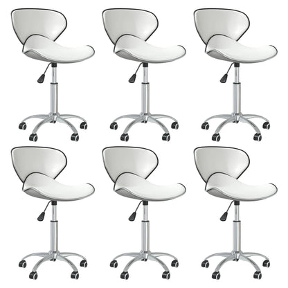 vidaXL Chaises de salle à manger pivotantes 6 pcs Blanches Similicuir