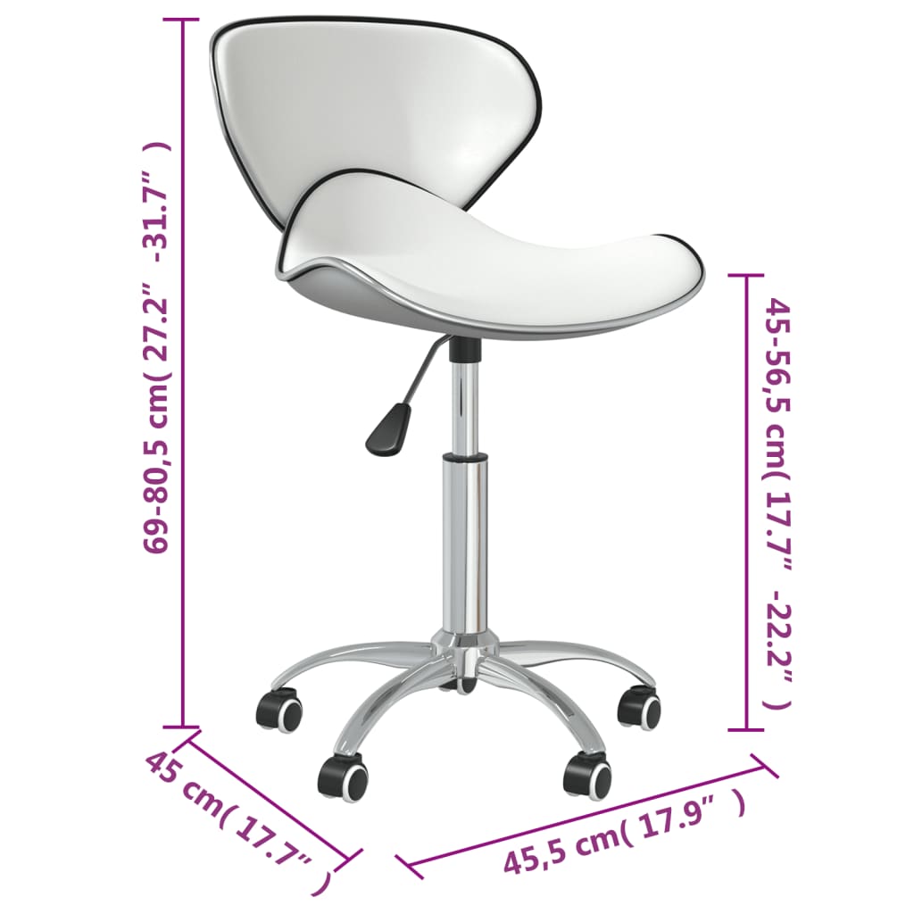 vidaXL Chaises de salle à manger pivotantes 6 pcs Blanches Similicuir