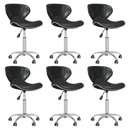 vidaXL Chaises de salle à manger 6 pcs pivotantes Noir Similicuir