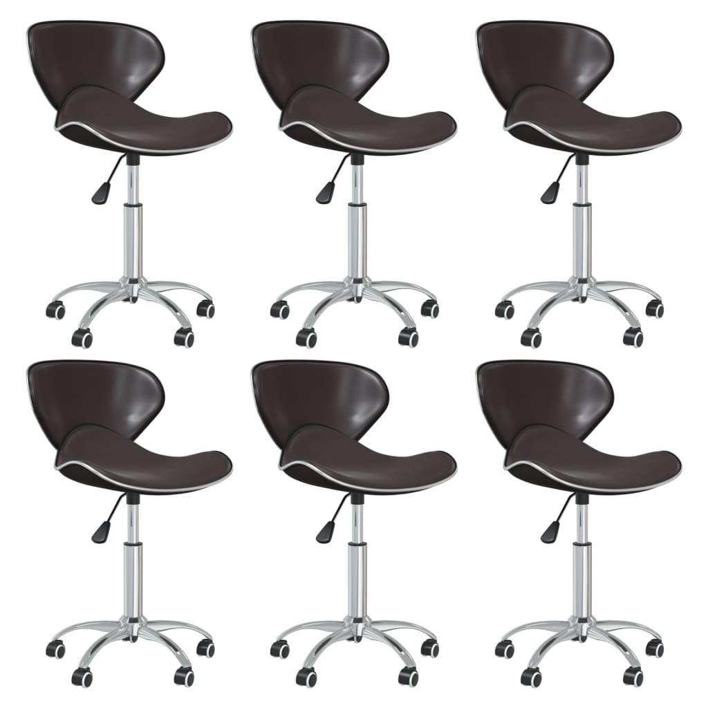 vidaXL Chaises de salle à manger 6 pcs pivotantes marron similicuir