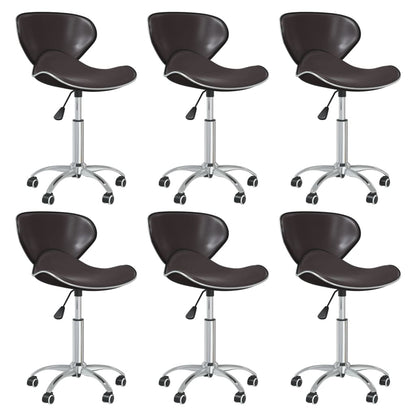 vidaXL Chaises de salle à manger 6 pcs pivotantes marron similicuir