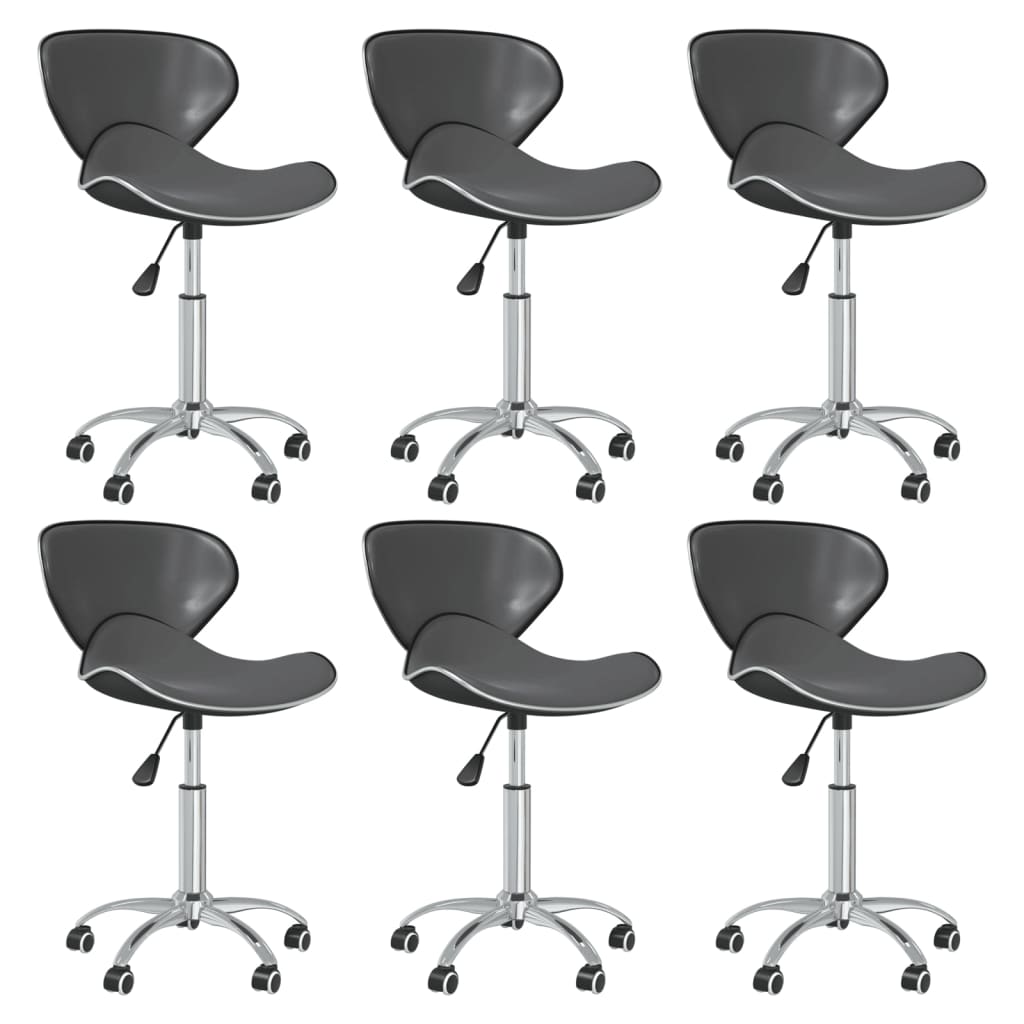 vidaXL Chaises de salle à manger 6 pcs. pivotantes gris similicuir