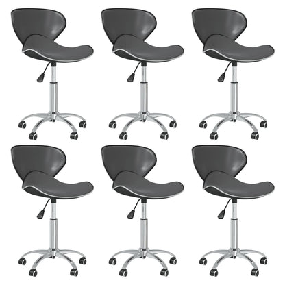 vidaXL Chaises de salle à manger 6 pcs. pivotantes gris similicuir