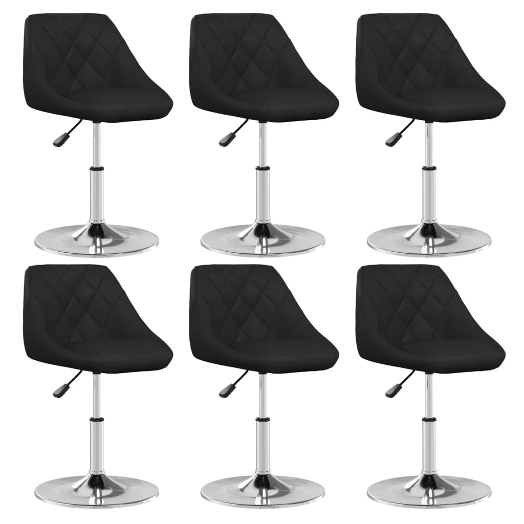 vidaXL Chaises de salle à manger 6 pcs Similicuir Noir