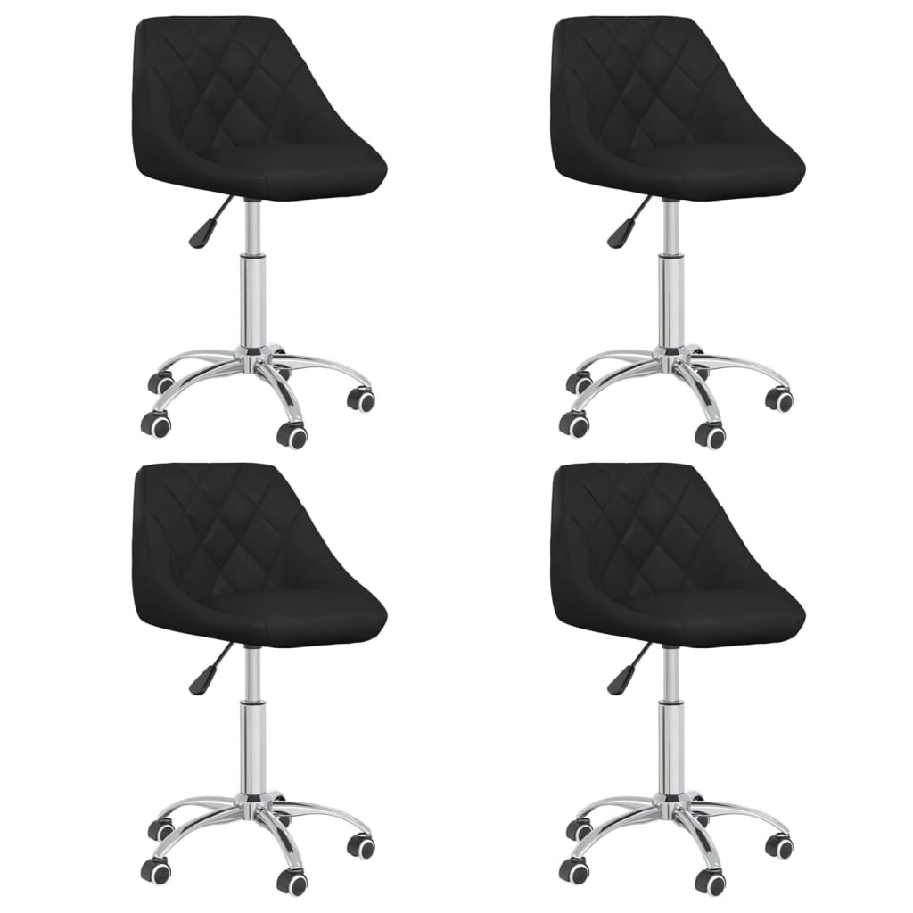 vidaXL Chaises de salle à manger pivotantes 4 pcs Similicuir Noir