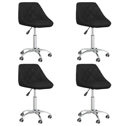 vidaXL Chaises de salle à manger pivotantes 4 pcs Similicuir Noir