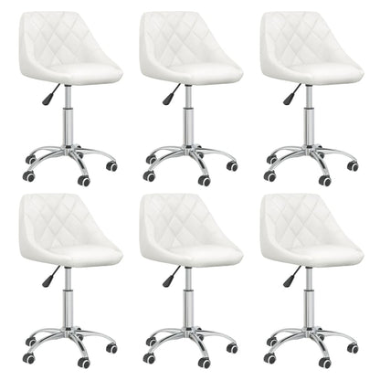 vidaXL Chaises de salle à manger pivotantes 6 pcs Blanches Similicuir