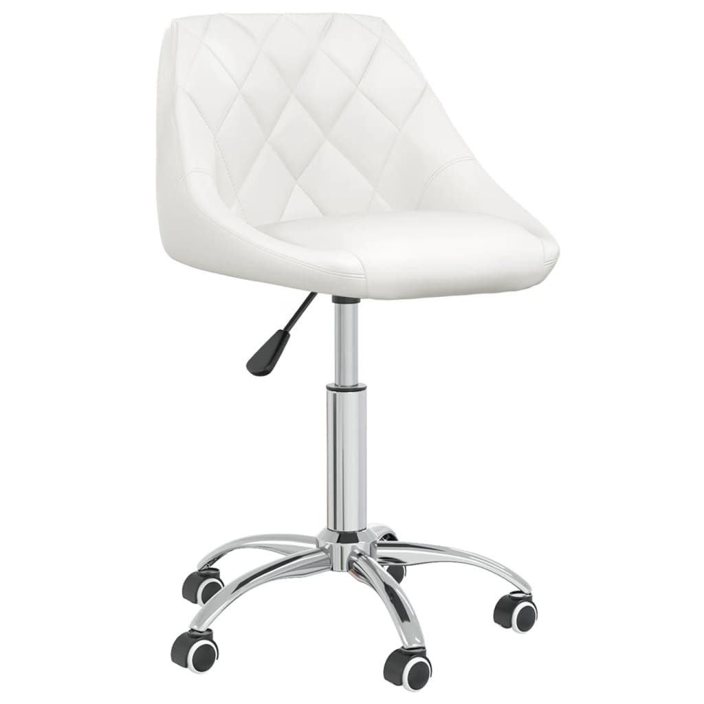 vidaXL Chaise de salle à manger pivotante Blanche Similicuir