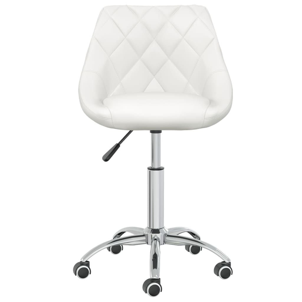 vidaXL Chaise de salle à manger pivotante Blanche Similicuir