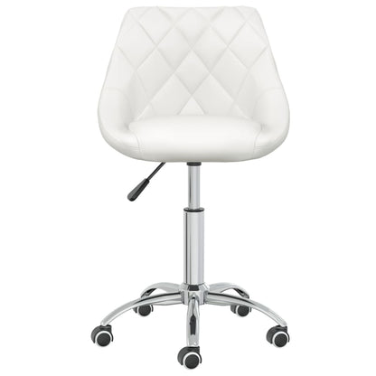 vidaXL Chaise de salle à manger pivotante Blanche Similicuir