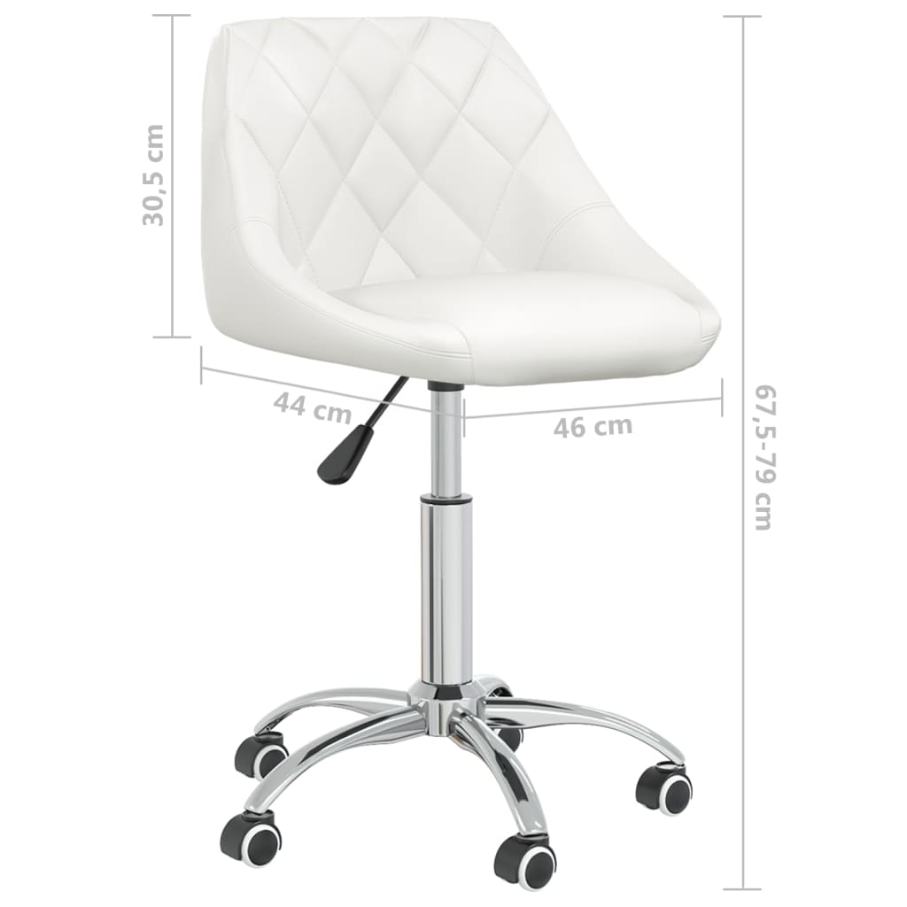 vidaXL Chaise de salle à manger pivotante Blanche Similicuir