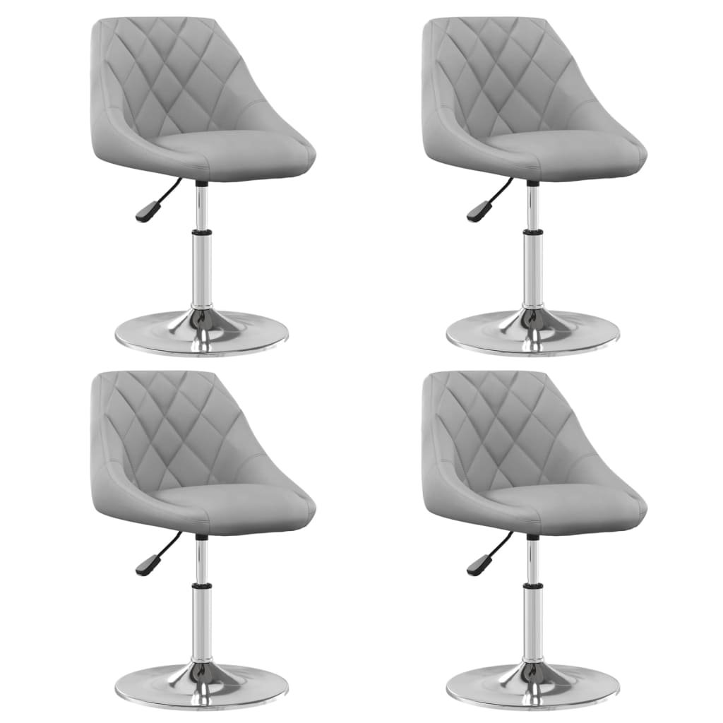 vidaXL Chaises de salle à manger 4 pcs pivotantes velours gris clair