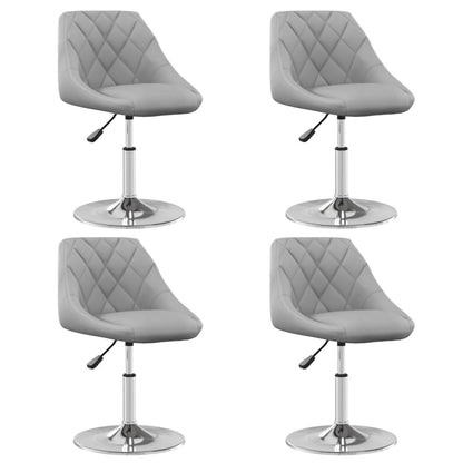 vidaXL Chaises de salle à manger 4 pcs pivotantes velours gris clair