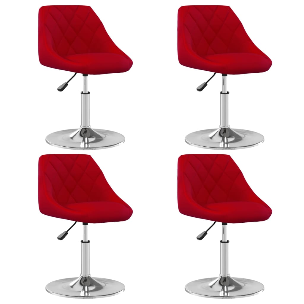 vidaXL Chaises de salle à manger 4 pcs pivotantes velours rouge vin