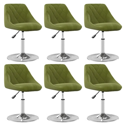 vidaXL Chaises de salle à manger 6 pcs pivotantes velours vert clair