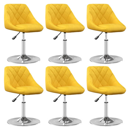 vidaXL Chaises de salle à manger 6 pcs pivotantes Jaune moutarde Velours