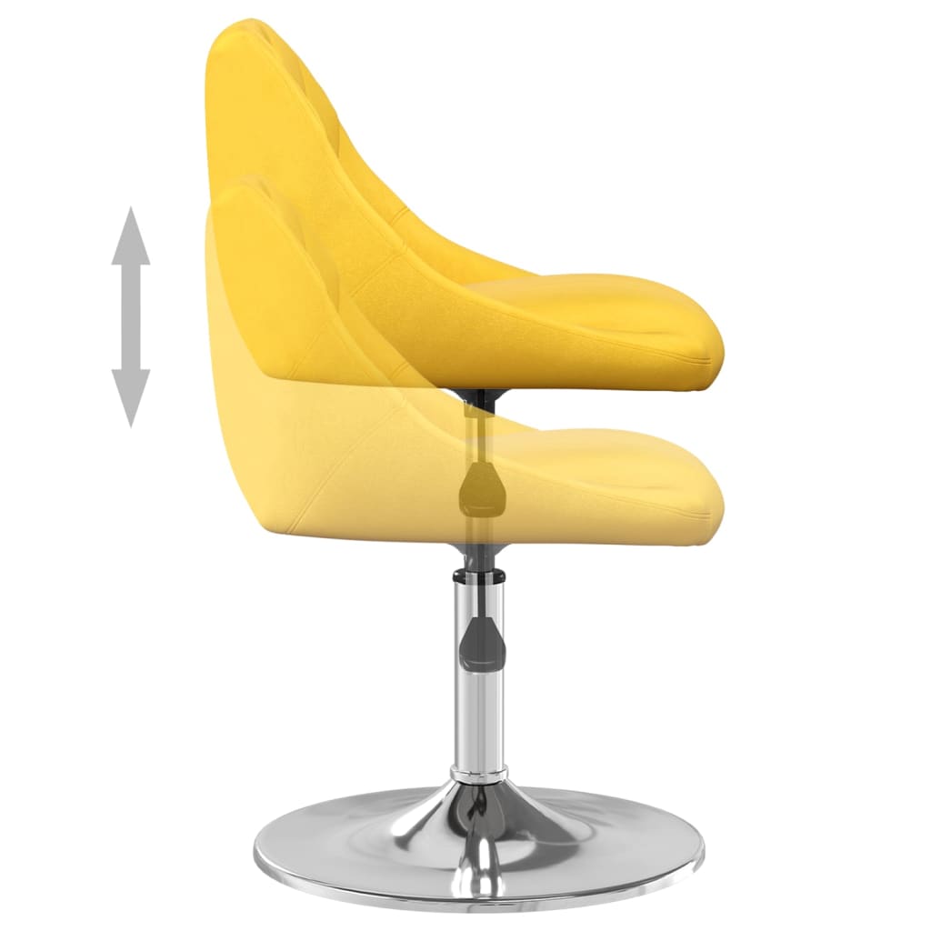 vidaXL Chaises de salle à manger 6 pcs pivotantes Jaune moutarde Velours