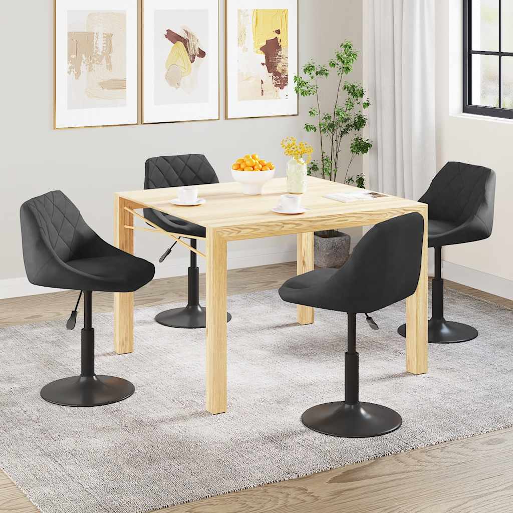 vidaXL Chaises de salle à manger 4 pcs pivotantes velours noir
