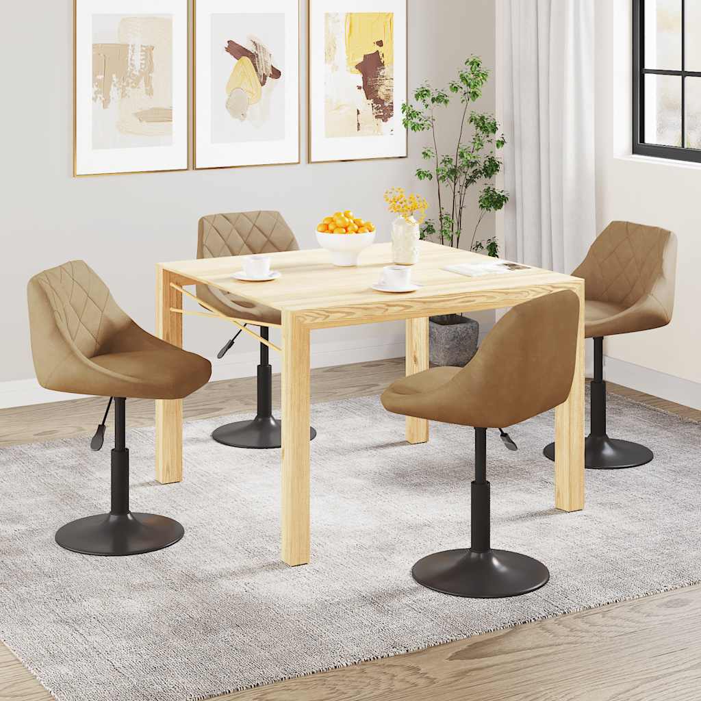 vidaXL Chaises de salle à manger pivotantes 4 pcs Velours marron