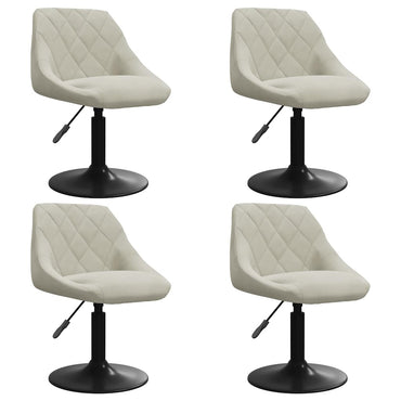 vidaXL Chaises de salle à manger 4 pcs Velours crème pivotantes