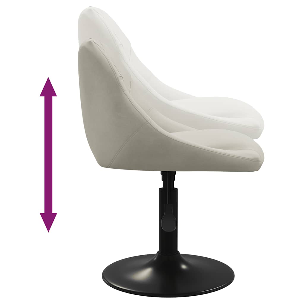 vidaXL Chaises de salle à manger 4 pcs Velours crème pivotantes