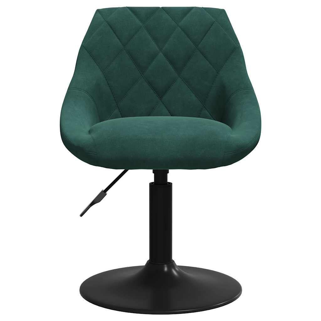 vidaXL Chaises de salle à manger pivotantes 4 pcs Vert foncé Velours