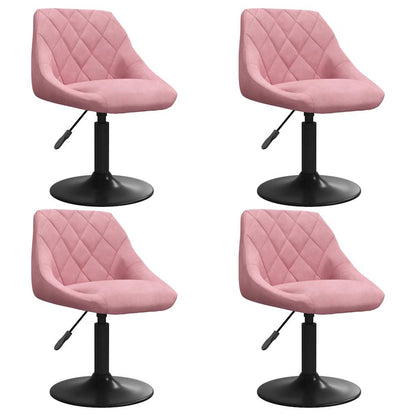 vidaXL Chaises de salle à manger 4 pcs pivotantes velours rose