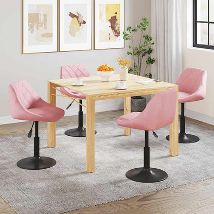 vidaXL Chaises de salle à manger 4 pcs pivotantes velours rose