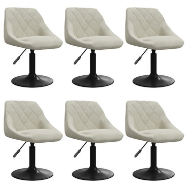 vidaXL Chaises de salle à manger 6 pcs Tissu velours crème pivotantes
