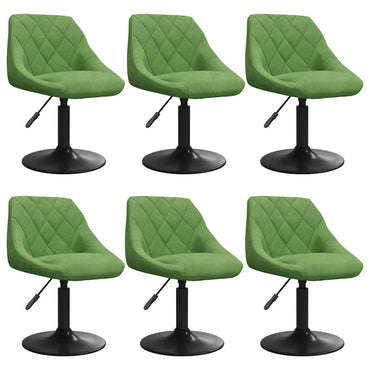 vidaXL Chaises de salle à manger 6 pcs pivotantes velours vert clair