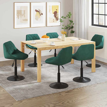 vidaXL Chaises de salle à manger pivotantes 6 pcs Velours vert foncé