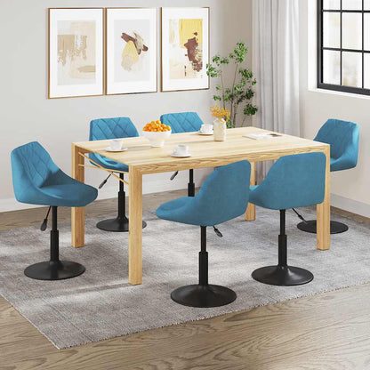vidaXL Chaises de salle à manger 6 pcs pivotantes velours bleu